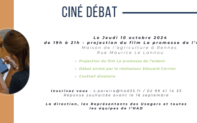 Ciné débat organisé par l’HAD 35 – Projection du film « La promesse de l’aidant »